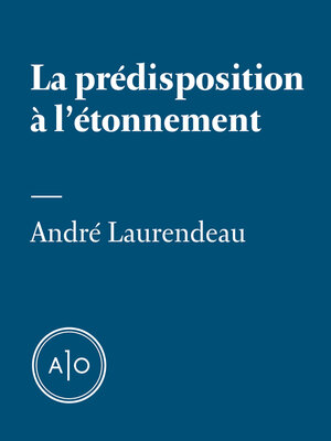 cover image of La prédisposition à l'étonnement
